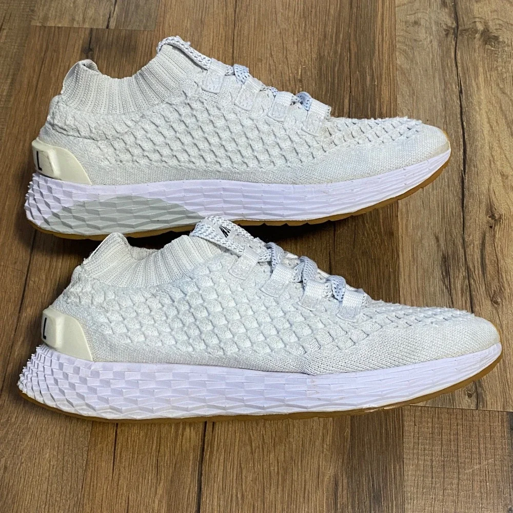 NOBULL Knit Runner Sand White Gum Athletic Training Shoes Womens 7 Mens 5.5 - Picture 6 of 8